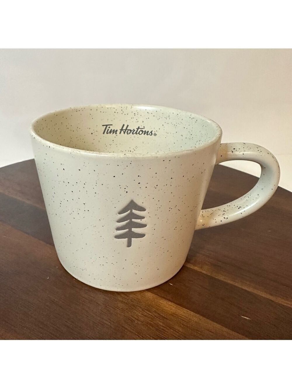 Tim Hortons Holiday 2022 Edition Speckled Ceramic Mug Beige Tree